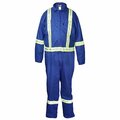 Mcr Safety FR, FR Deluxe Coverall w/Refl RoyBlue 46T DC4B46T